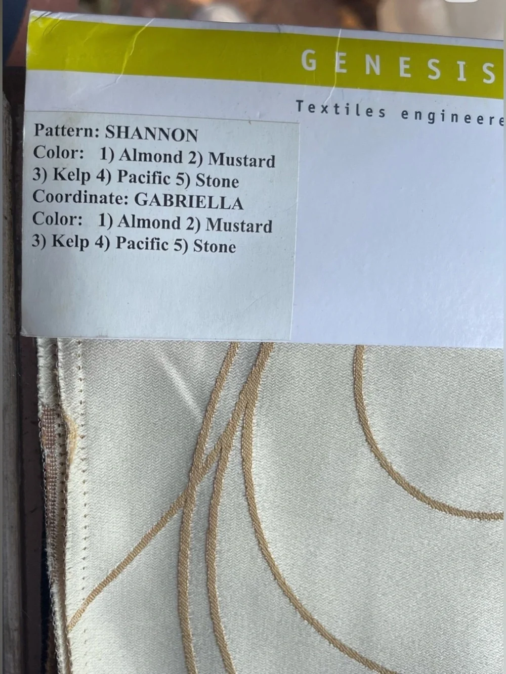 Fabtex Genesis Collection Shannon Gabriella Designer Fabric Swatch Sample Lot